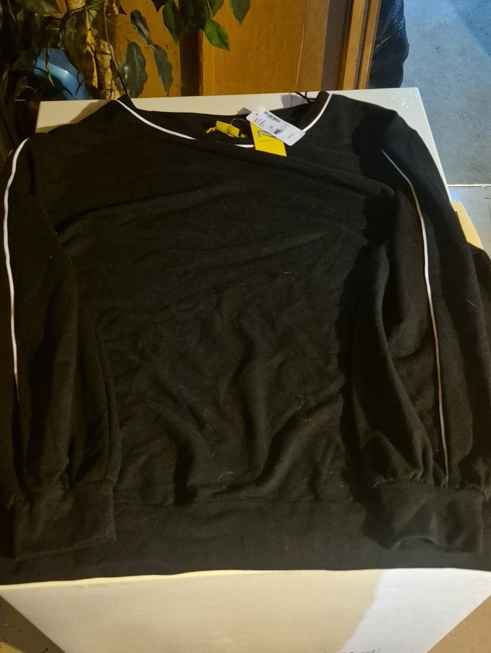 Nola Black Sweatshirt with White Piping